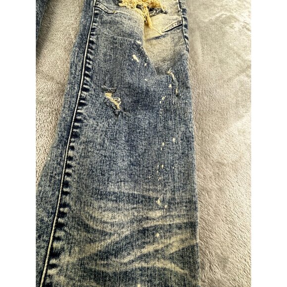 Smoke Rise Distressed Blue Denim Jeans Size 42 X 32 - Picture 5 of 12